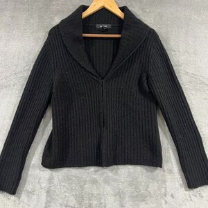 VTG EXPRESS Italy Made Wool Blend Sweater Ribbed Metallic Thread Glitter Sz L